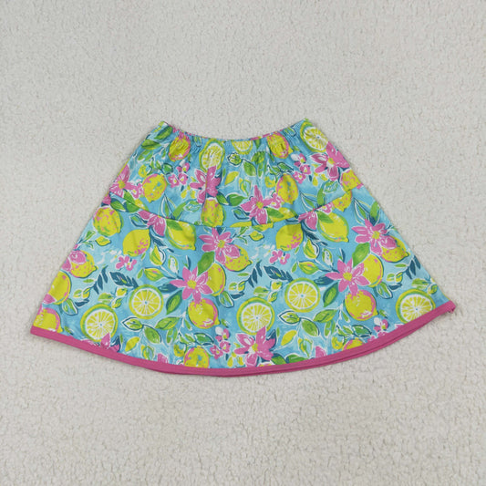 lemon flowers print  short skirt GLK0100