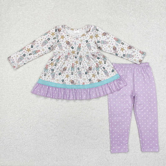 Christmas cartoon dots Embroidery Girls Set