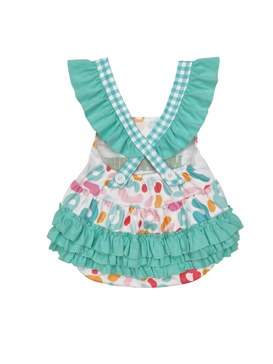 SR1246 colorful leopard MAMA'SGirls embroidery baby Romper （us warehouse）