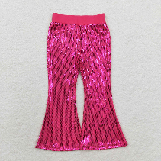 Hot Pink Sequined bell pants