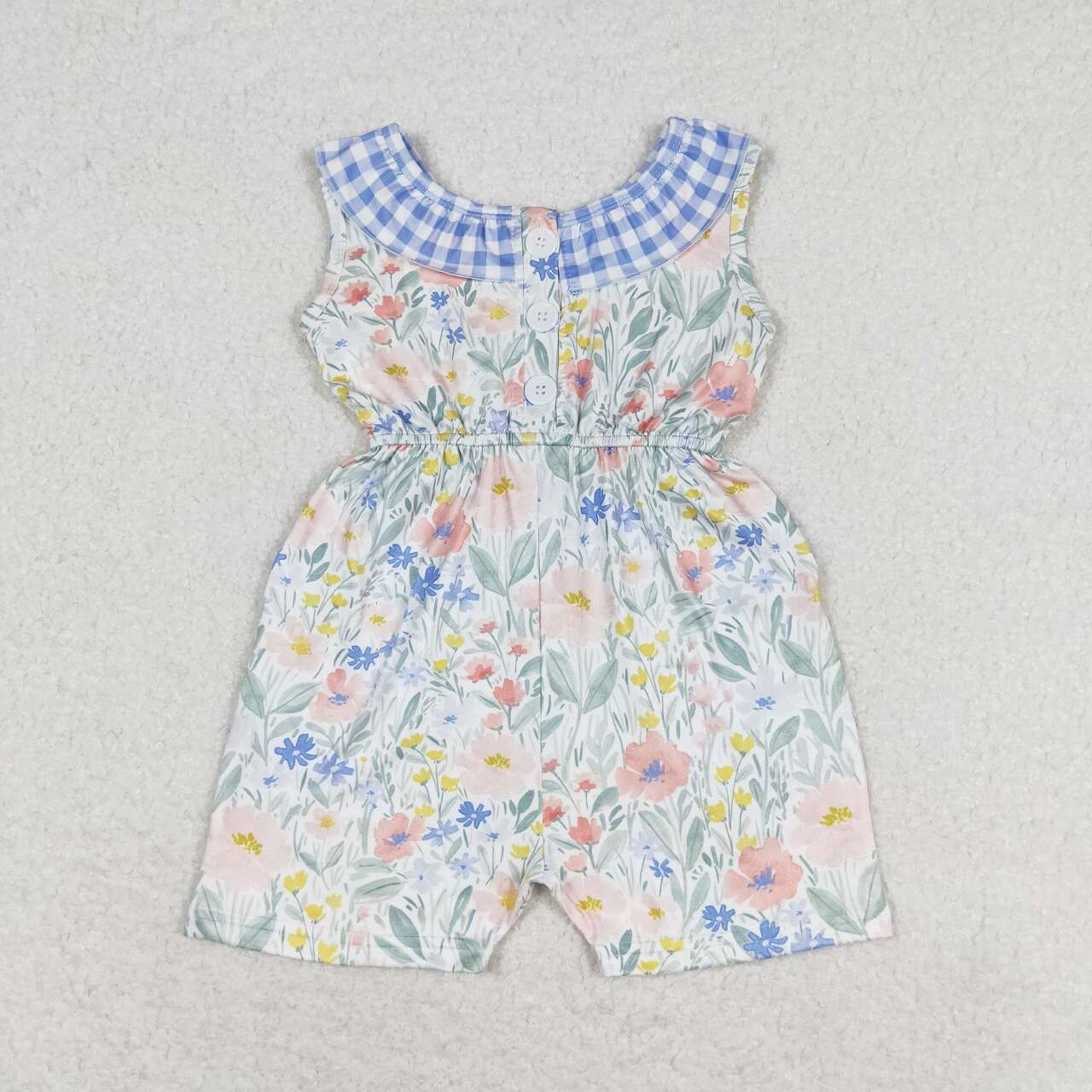 blue flower Girls Jumpsuit