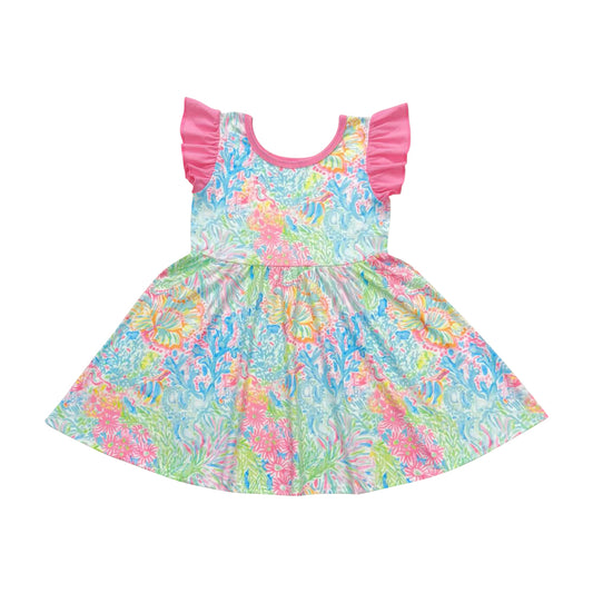 pink flower Girls Dress
