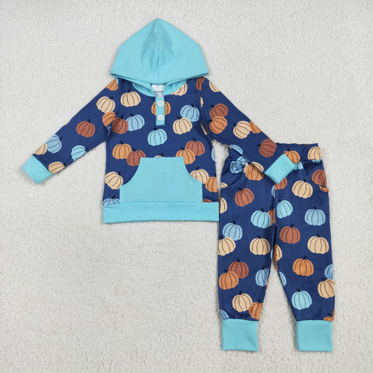Pumpkin hooded long sleeve girl Suit BLP1154
