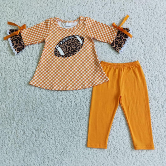 Orange Dots Baseball Girls Set