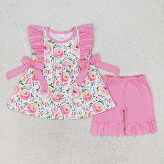 Pink flowers Summer Girls Set