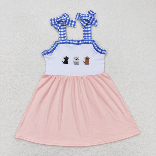Embroidery Dog Girls Dress