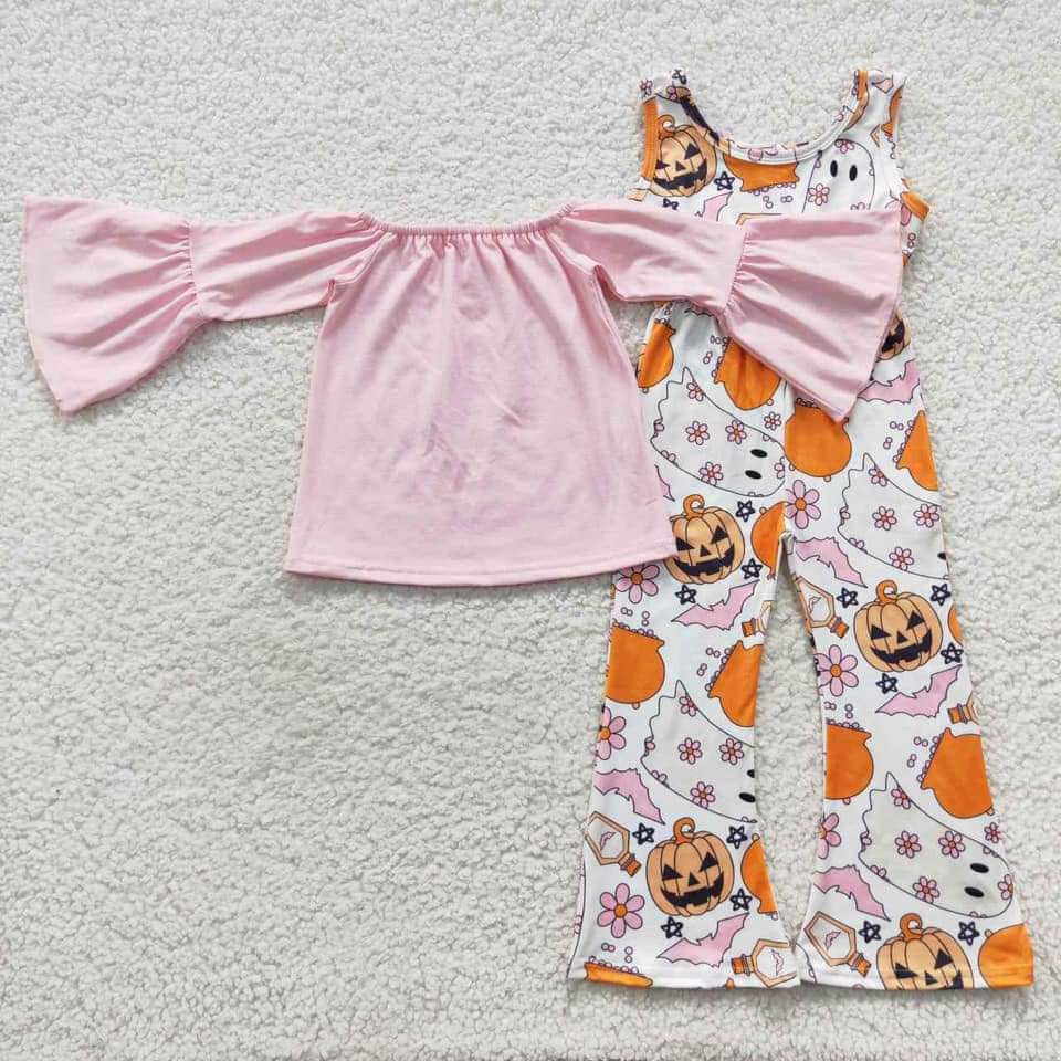 Halloween Pink Pumpkin Boutique set