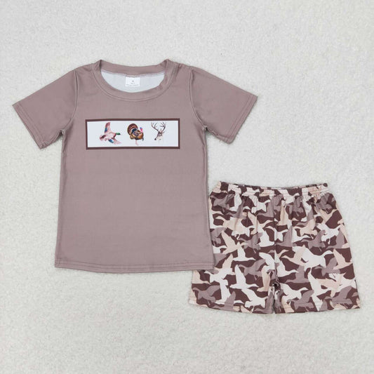 Black Duck Turkey print short sleeve boy set