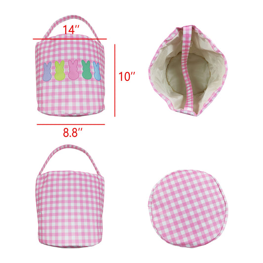 Easter Pink Plaid Bunny Bag