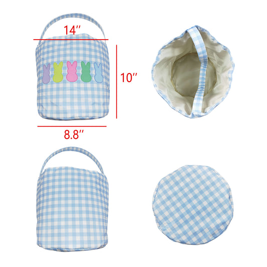 Easter Blue Plaid Bunny Bag