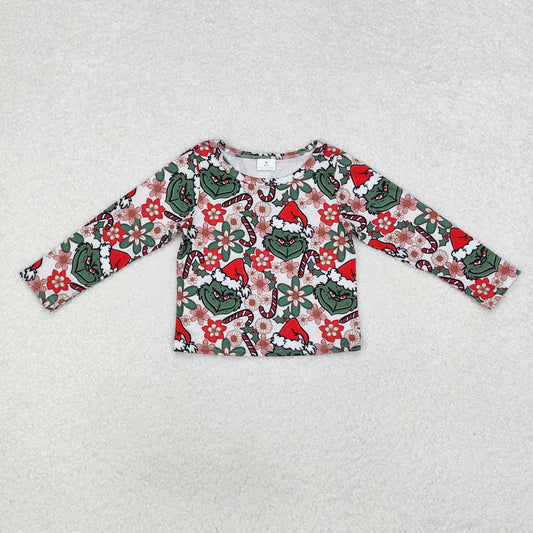 Christmas green cartoon Long Sleeve Shirt