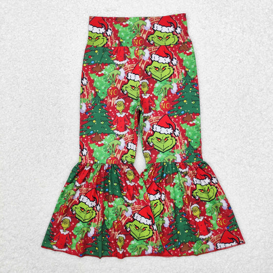 Christmas Green Cartoon Bell Pants