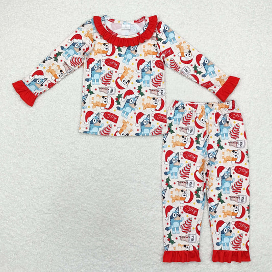 Christmas Red Cartoon Long-sleeved Pants pajamas