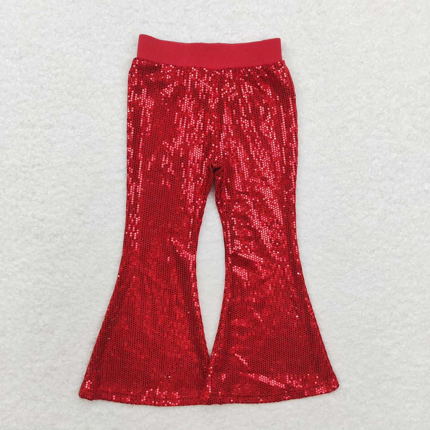 Red Sequined bell pants