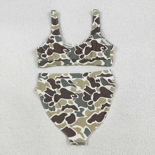 Green camo Swimsuit for women S0569