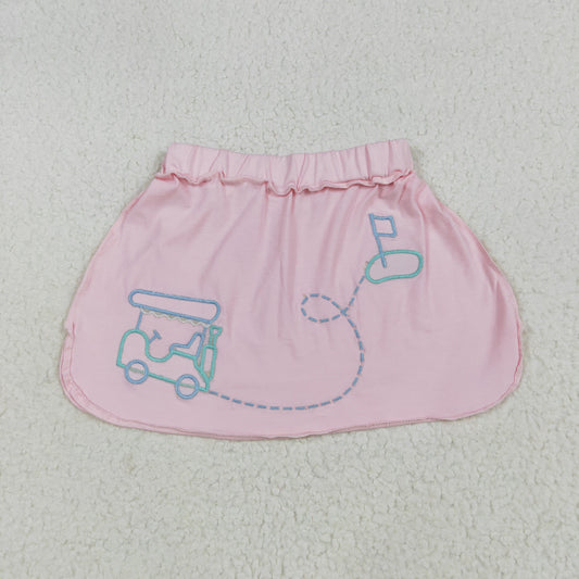 pink golf cart embroidery short skirt GLK0071