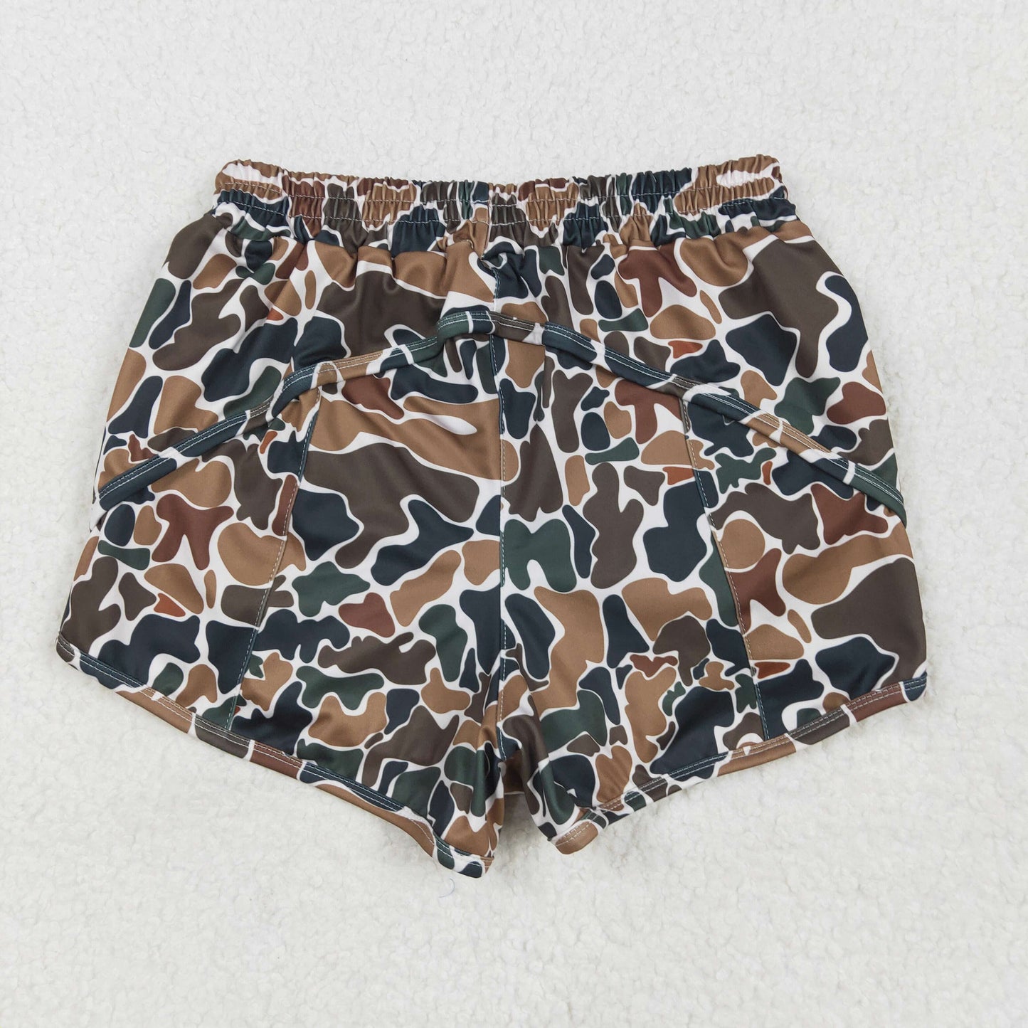 Adult Women brown camo Print yoga Short