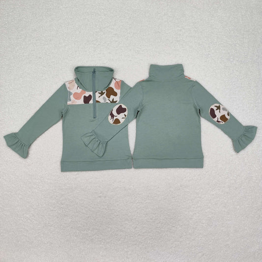 Camo Duck print Long Sleeve With Zipper pullover