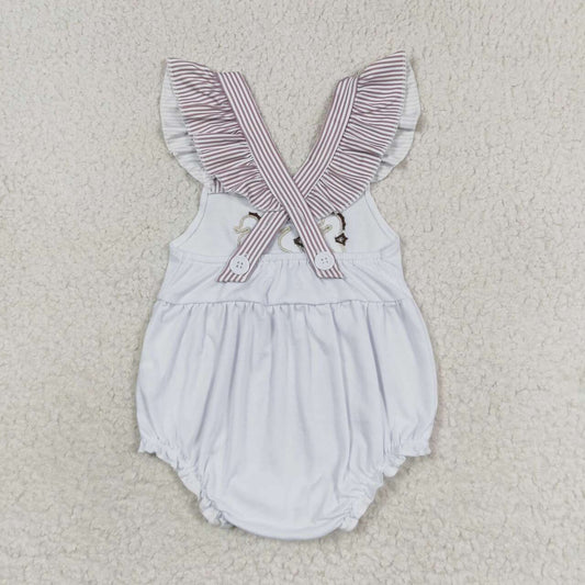 Striped embroidered seahorse Baby Romper