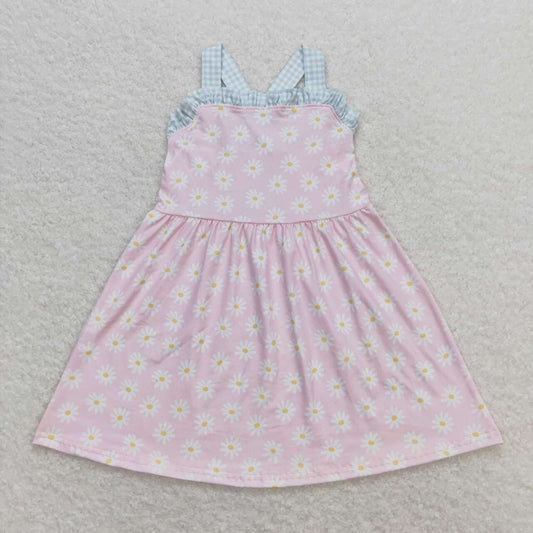 pink floral sleeveless Girls dress