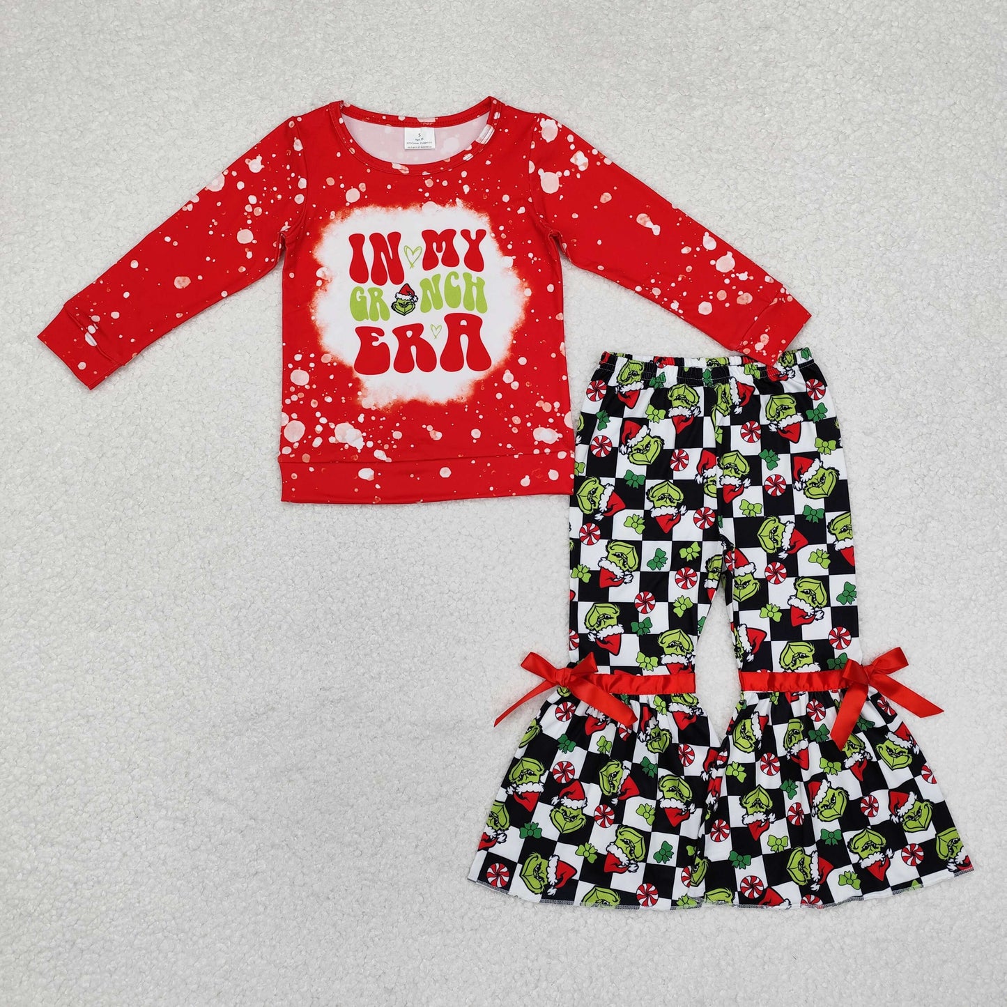 Christmas Red cartoon Print Girls Set