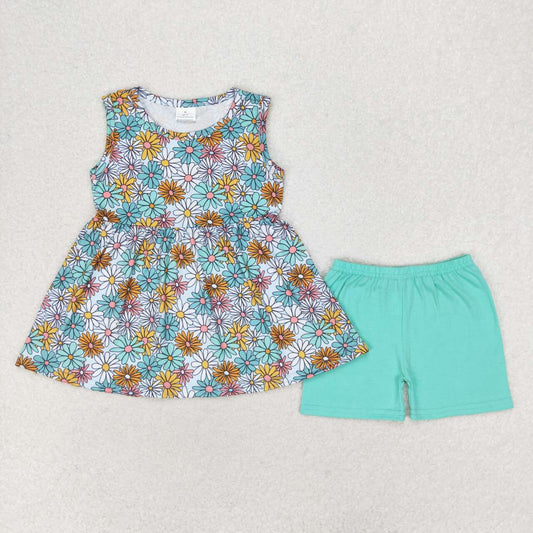 Flower sleeveless Summer Girls Set