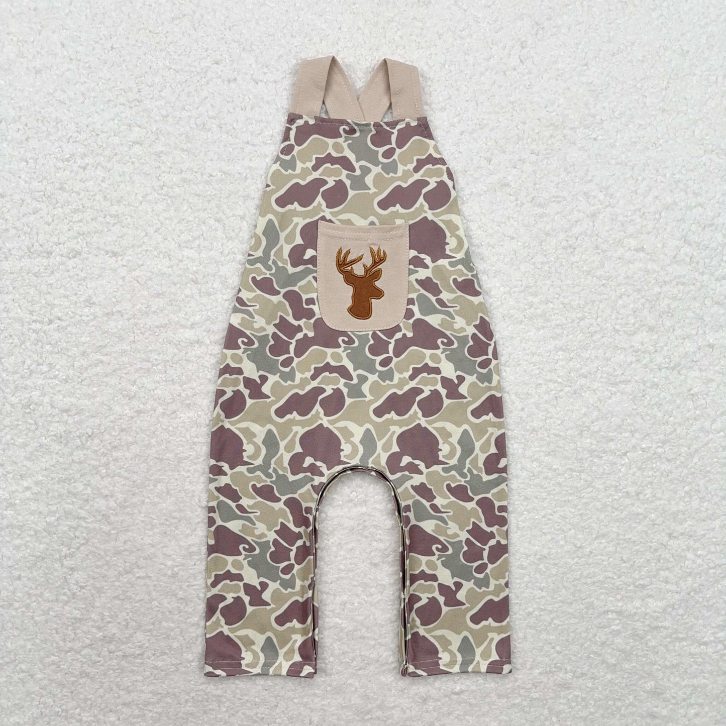 Christmas camo deer print Baby Romper