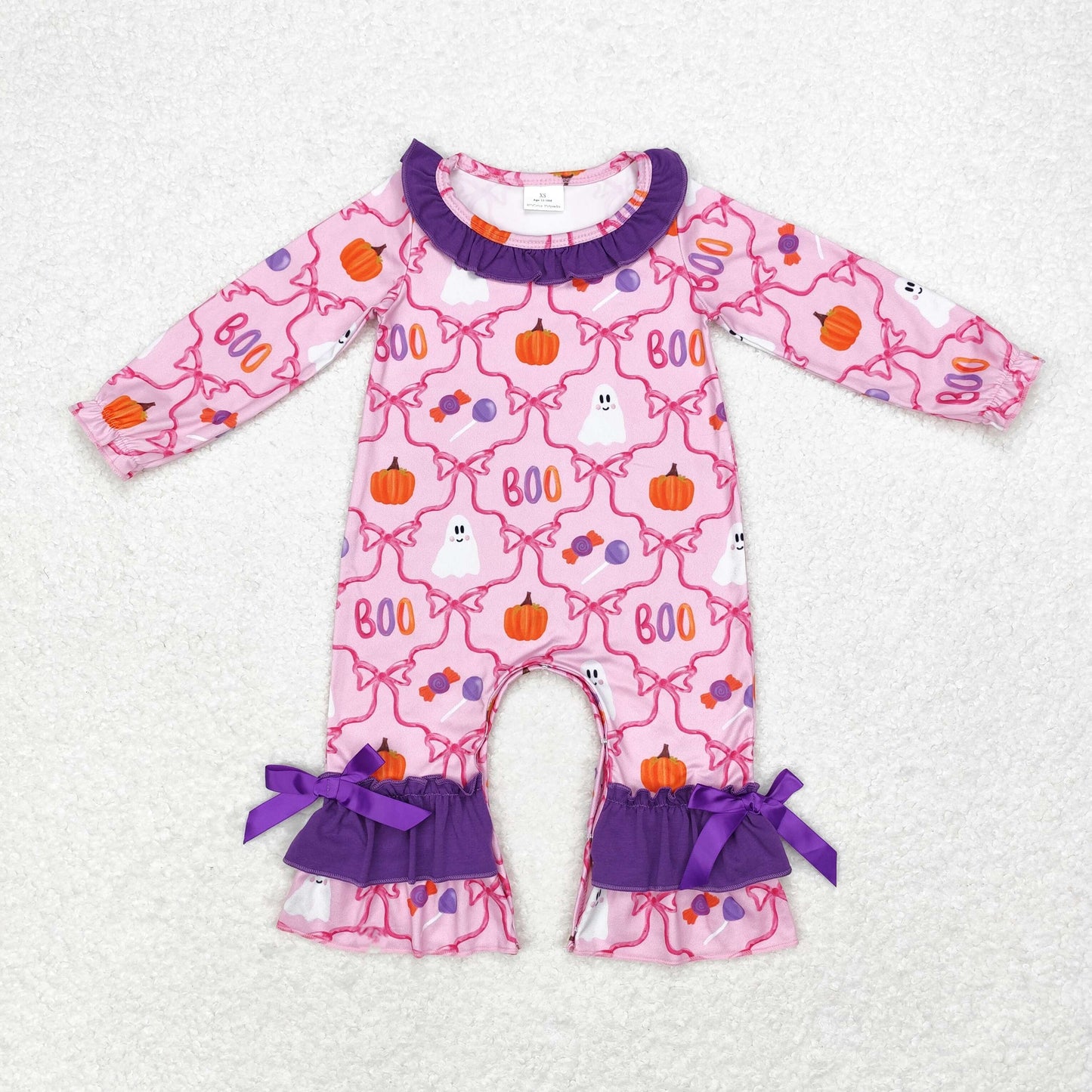 Halloween Purple pumpkin Print Baby Romper