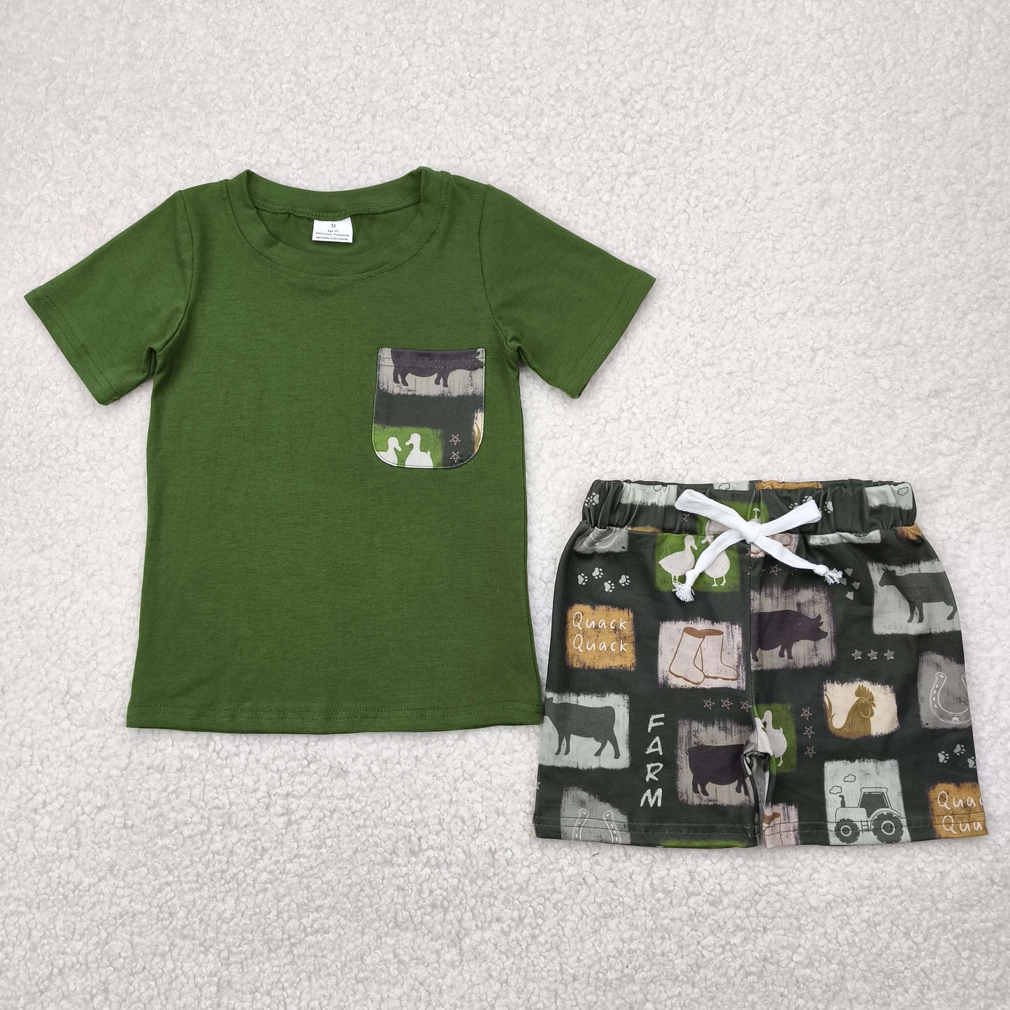 green farm tractor duck boy Set