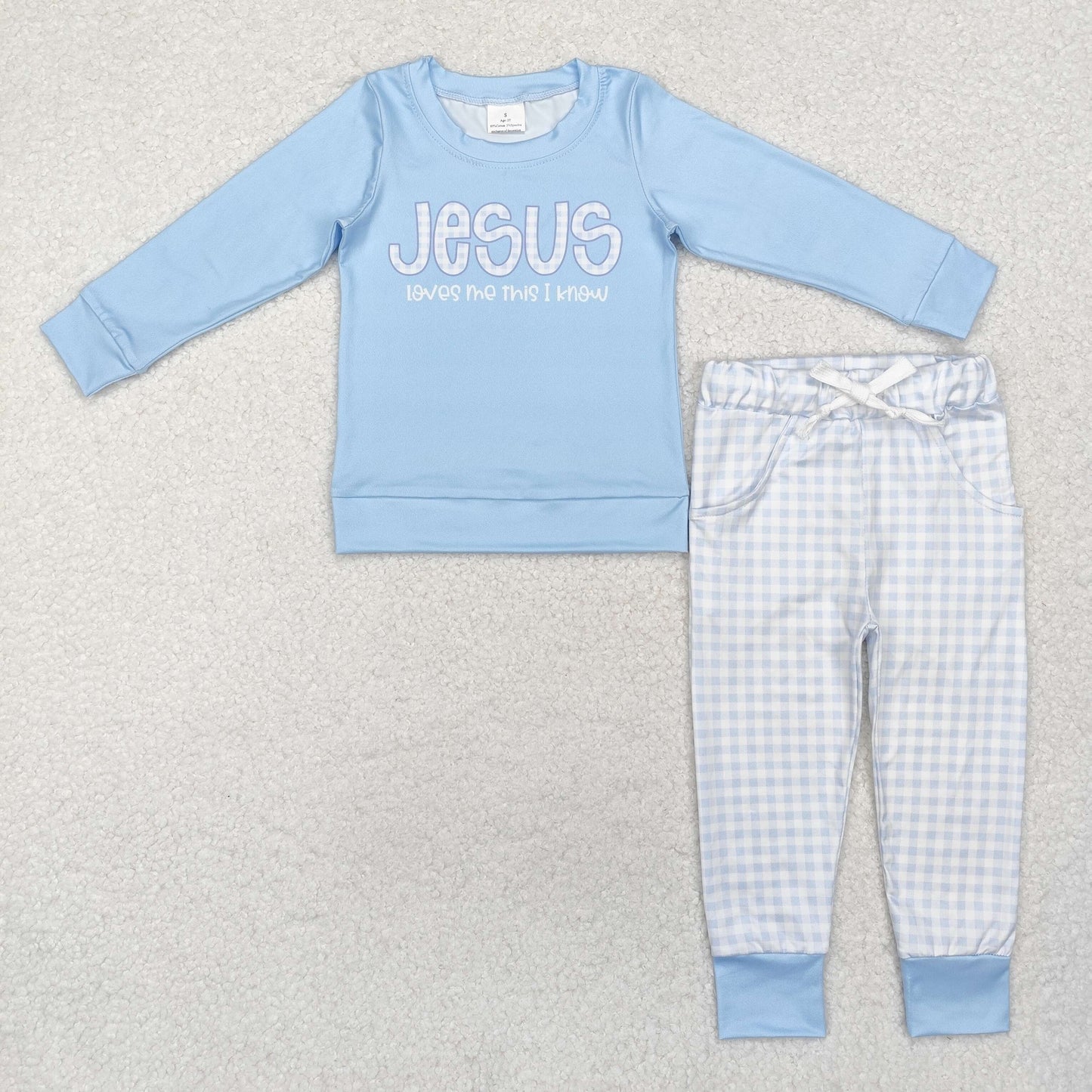 Blue letter Print Boy Set