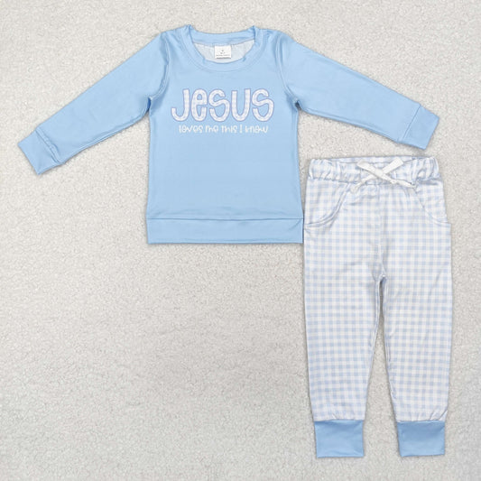 Blue letter Print Boy Set