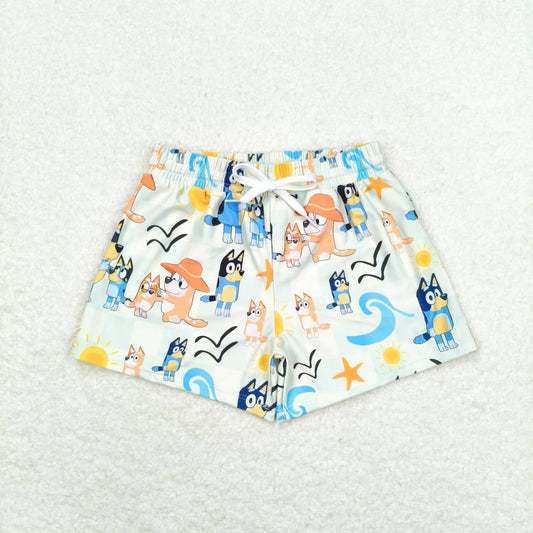 Cartoon dog Print short swim