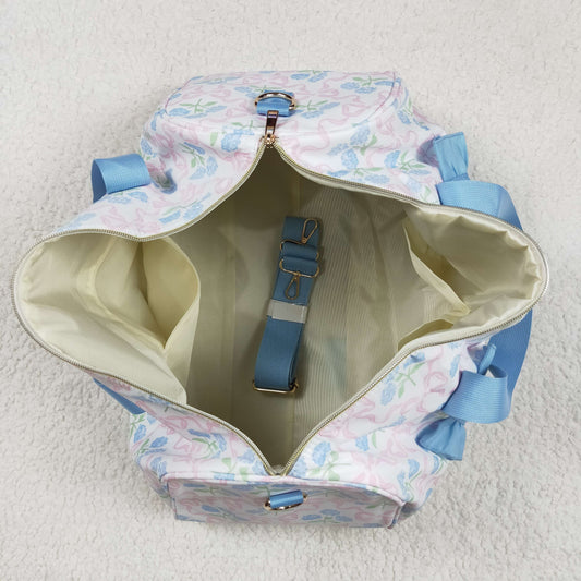 pink bows blue Flowers blue Lace Gym bag
