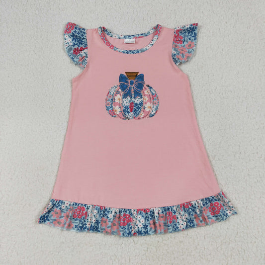 flowers pumpkin embroidery dressGSD2585