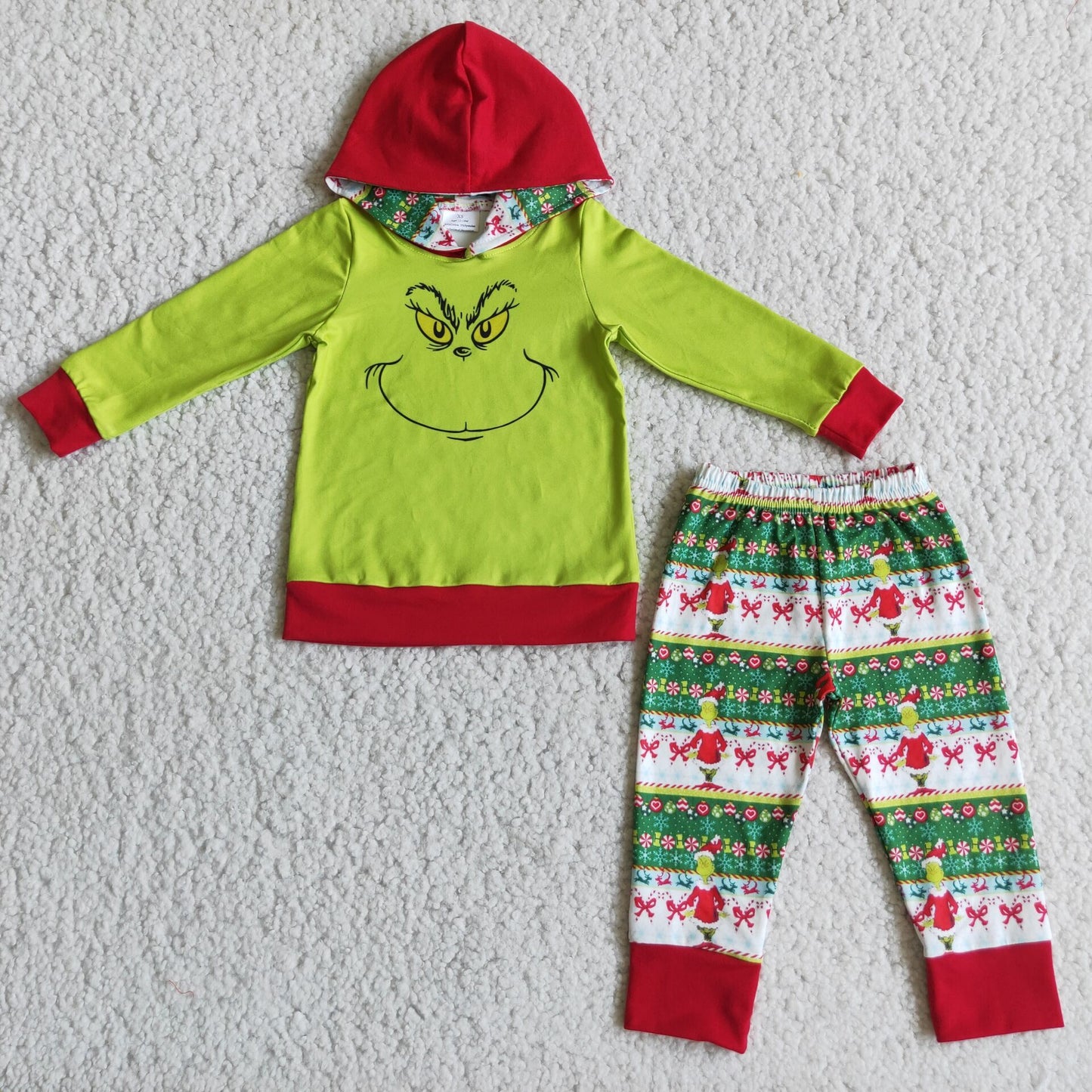 Christmas Green Cartoon boy boy Jogger Outfit