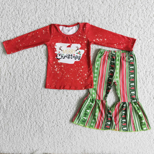 Christmas Red Cartoon Print Outfits