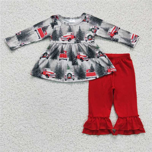 Christmas Tree Car Print Outfits