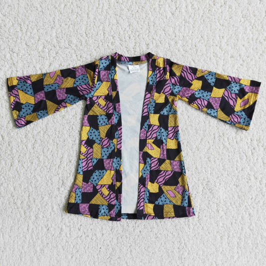 Halloween Patchwork Girls Cardigan