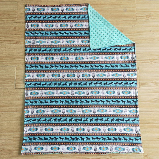 western cowboy baby blanket（US warehouse)