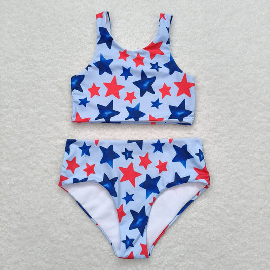 July of 4th star print short sleeve Swimsuit