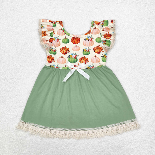 Green Pumpkin Short Sleeves Dress