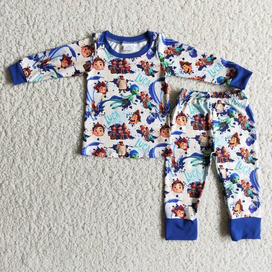 blue Cartoons Boy pajamas