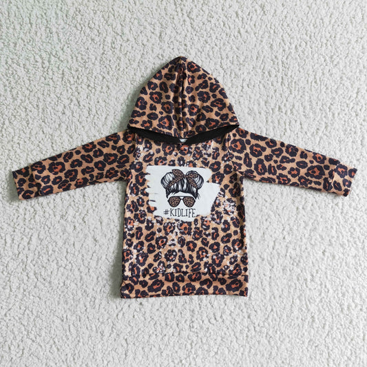 girls Leopard Hoodie