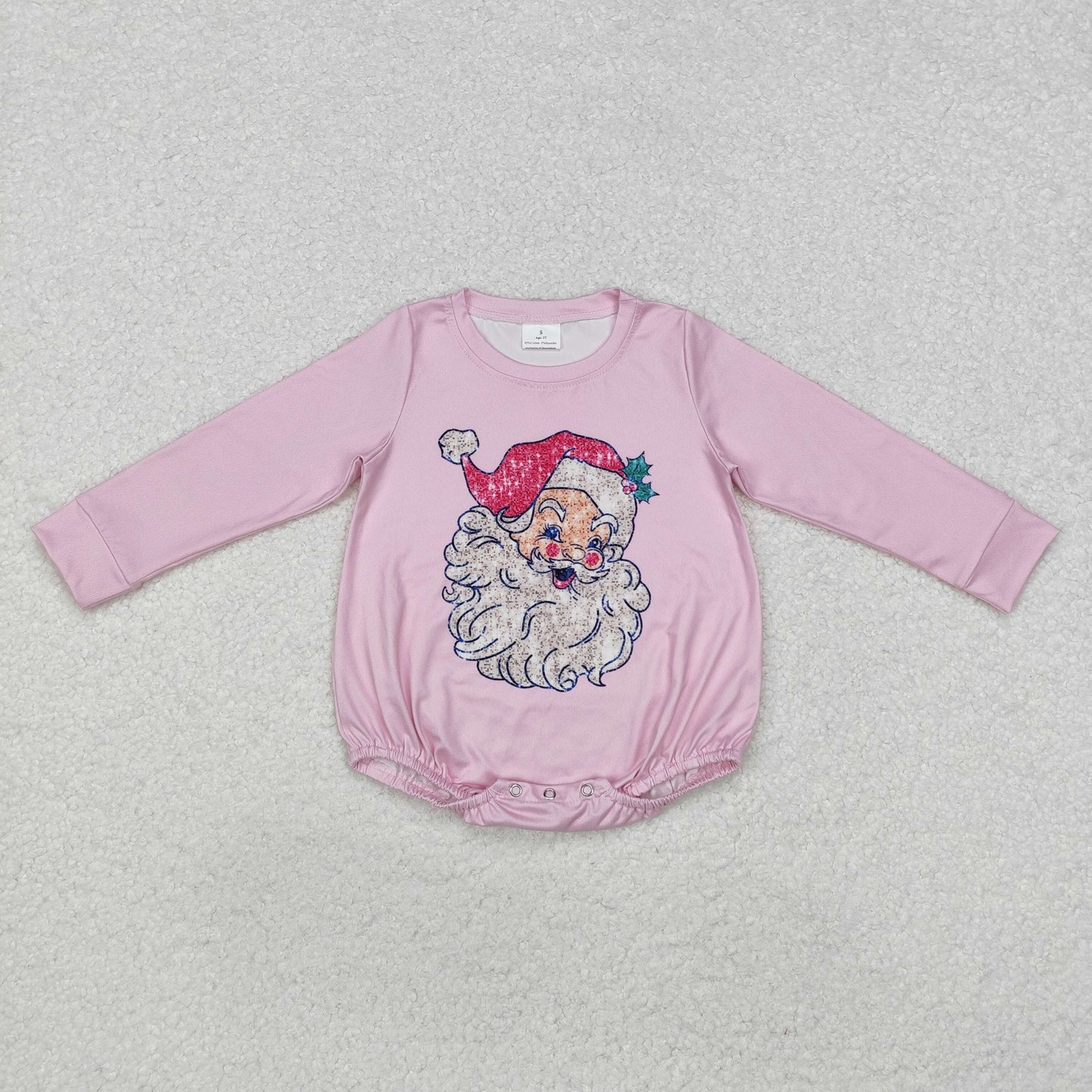 Christmas Pink Santa Baby Romper