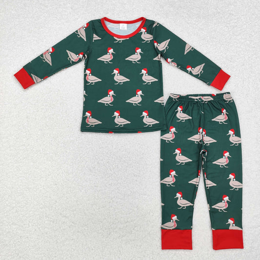 Christmas  duc kprint Long Sleeve Pajamas ( material contains bamboo ）