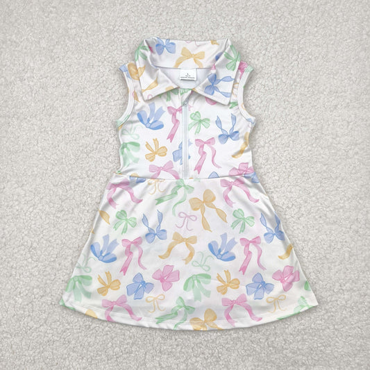 Colorful bows yoga sleeveless print girl set