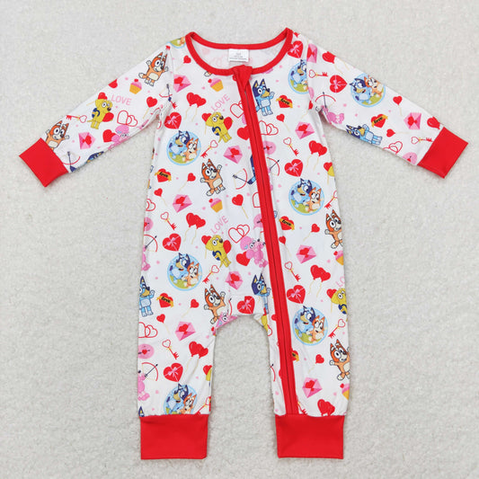 Valentine's Day red cartoon Long Sleeve baby Romper