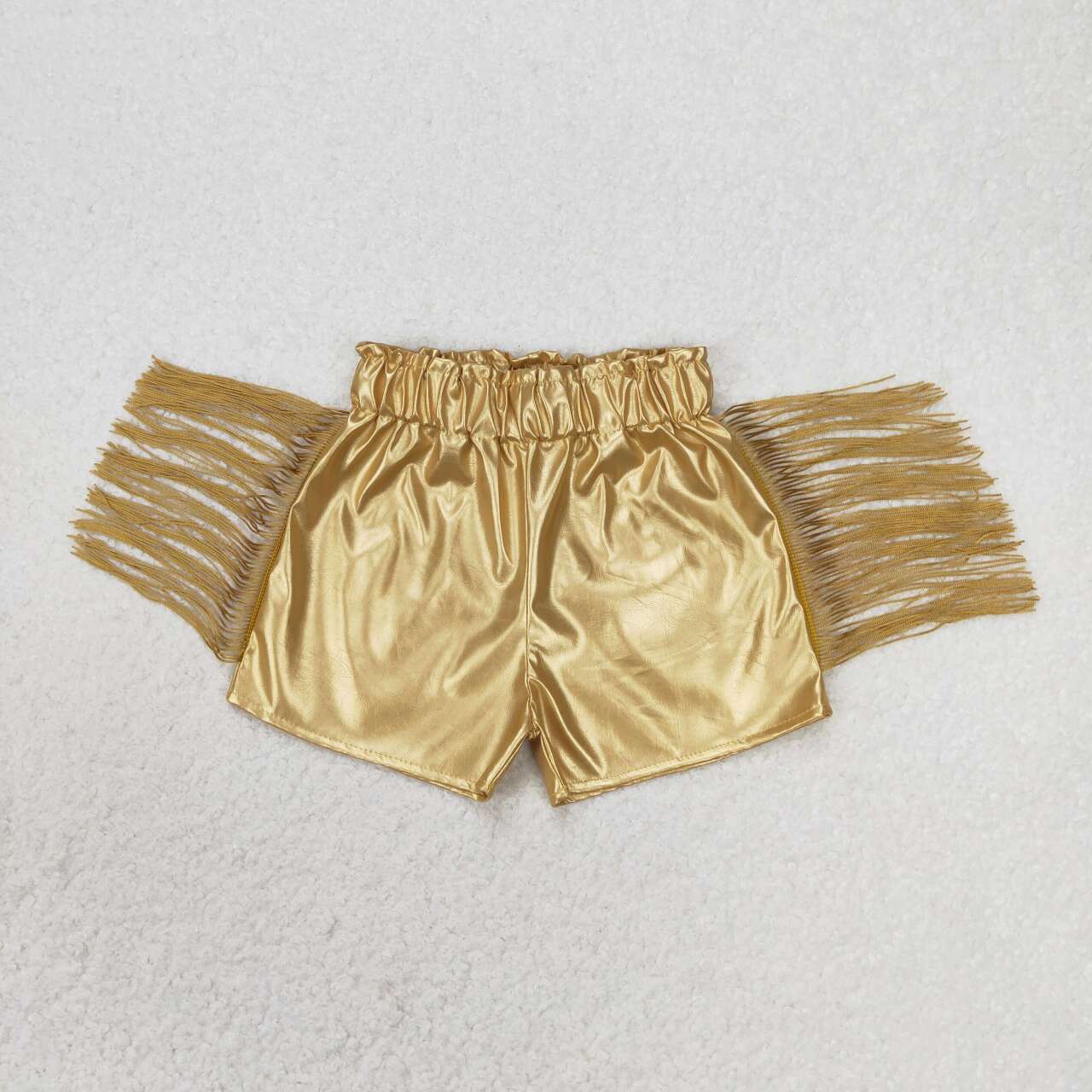 gold Tassel leather Girls Short