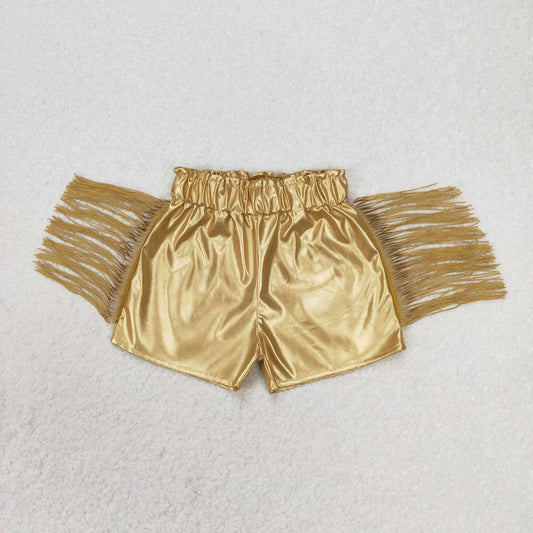 gold Tassel leather Girls Short