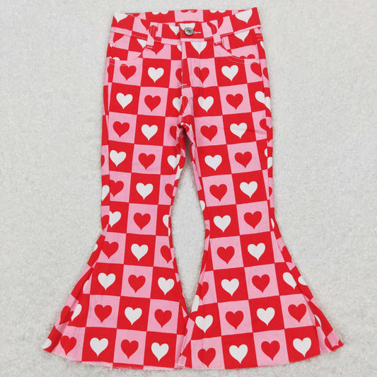 Valentine’s Day Red Heart jeans Flare Pants